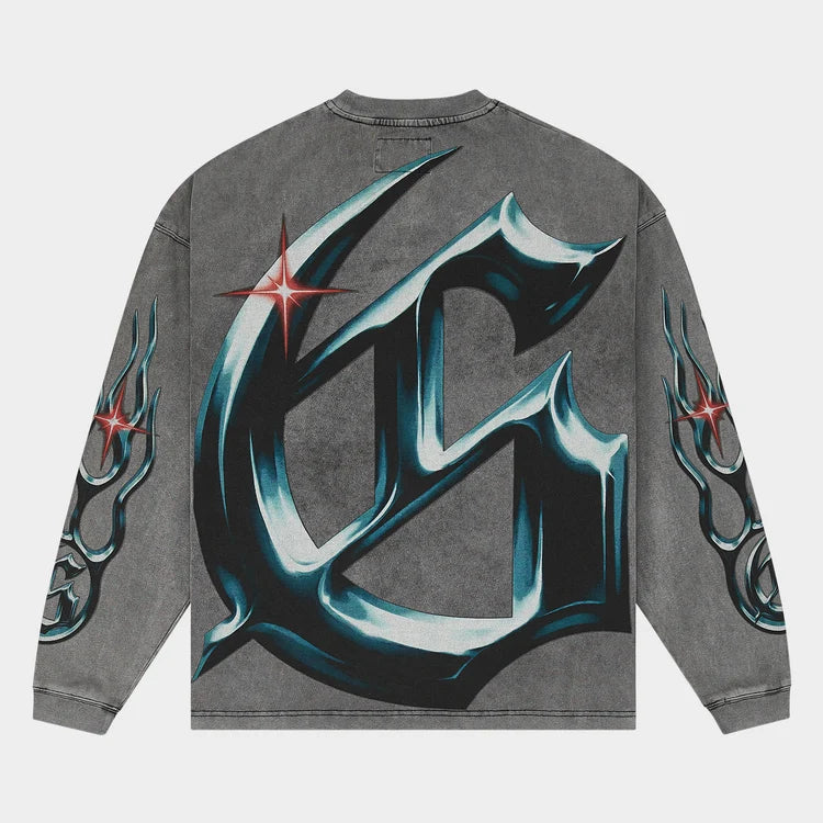 New Age Reloaded LS Grey Wash T-Shirt -Gray