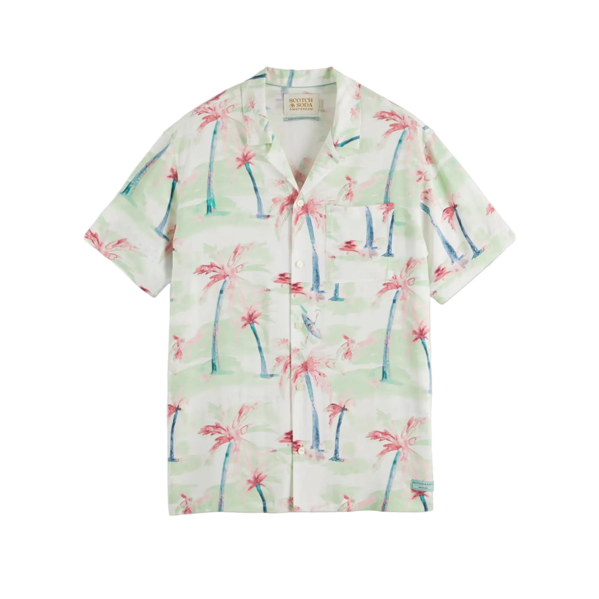 Printed Viscose Short Sleeve Shirt