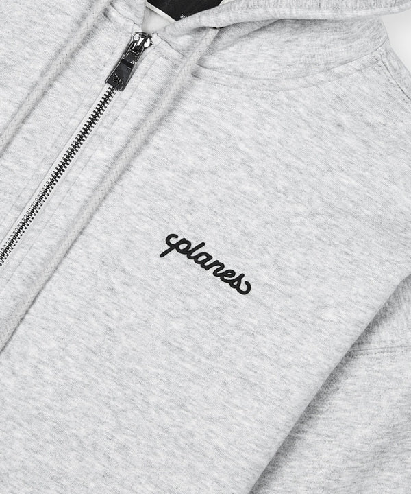 Script Weld Gray Zip Up Hoodie