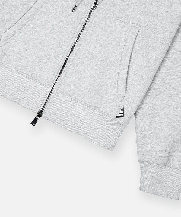 Script Weld Gray Zip Up Hoodie