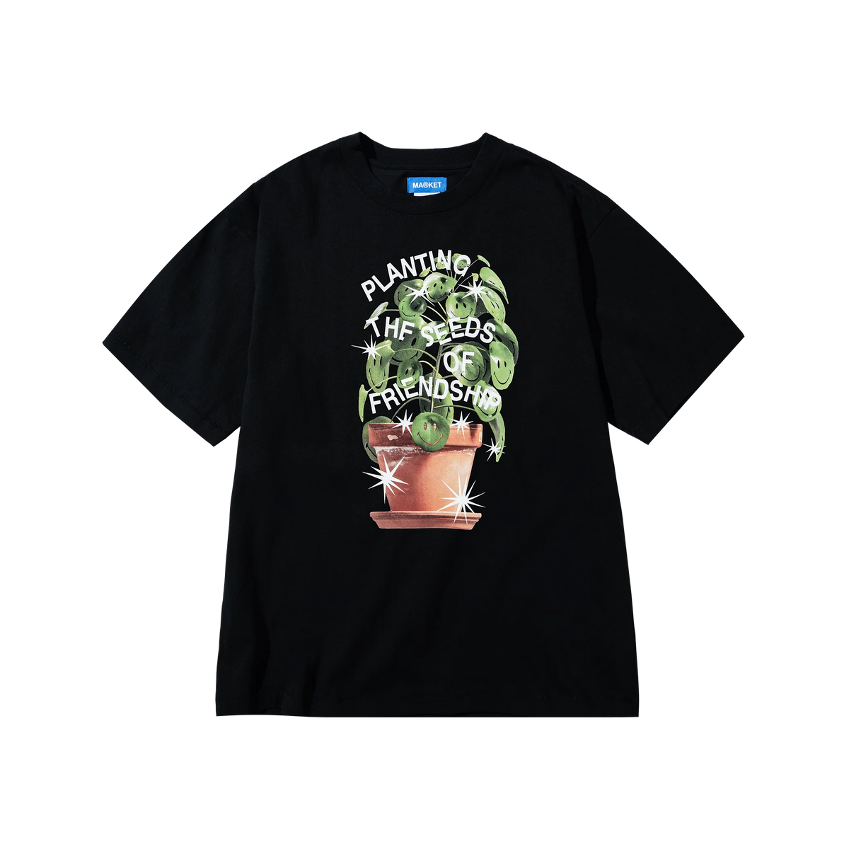 Smiley Seeds Of Friendship T shirt Black