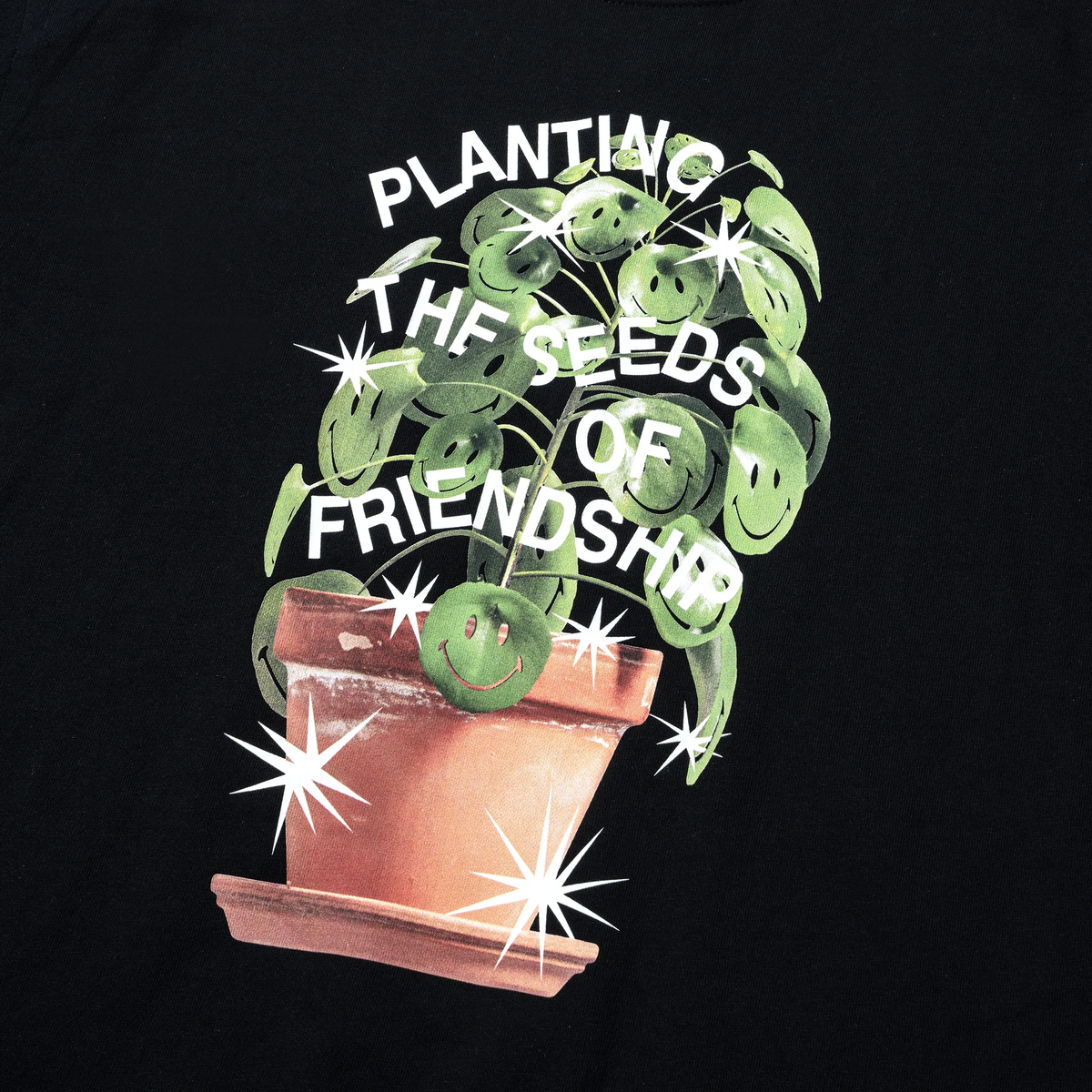 Smiley Seeds Of Friendship T shirt Black