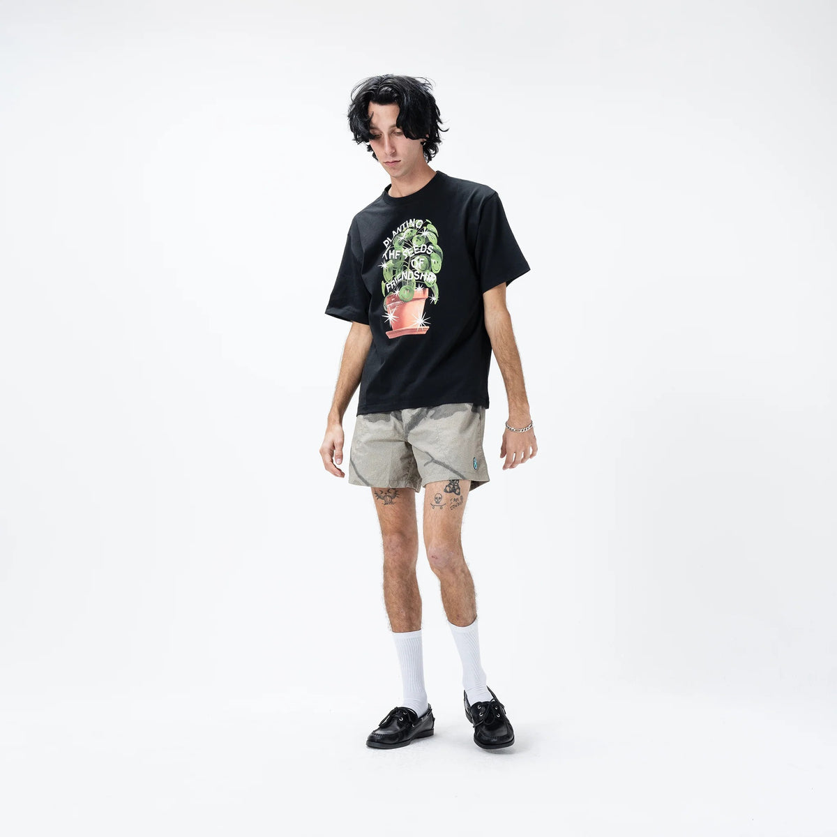 Smiley Seeds Of Friendship T shirt Black