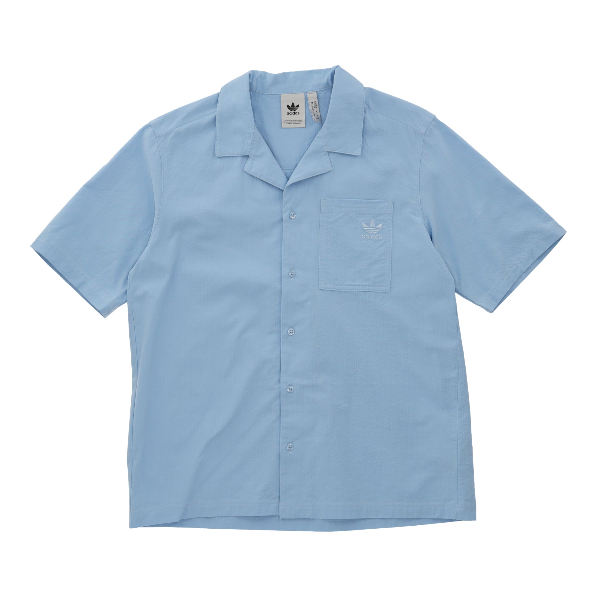 Essentials Seersucker Short Sleeve Shirt Blue