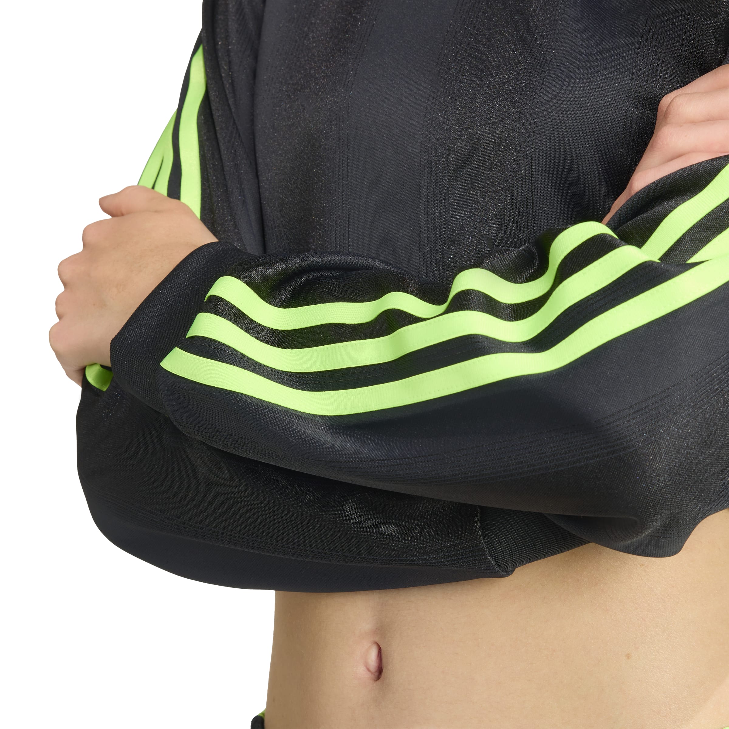 Jacquard Long Sleeve Crop Top