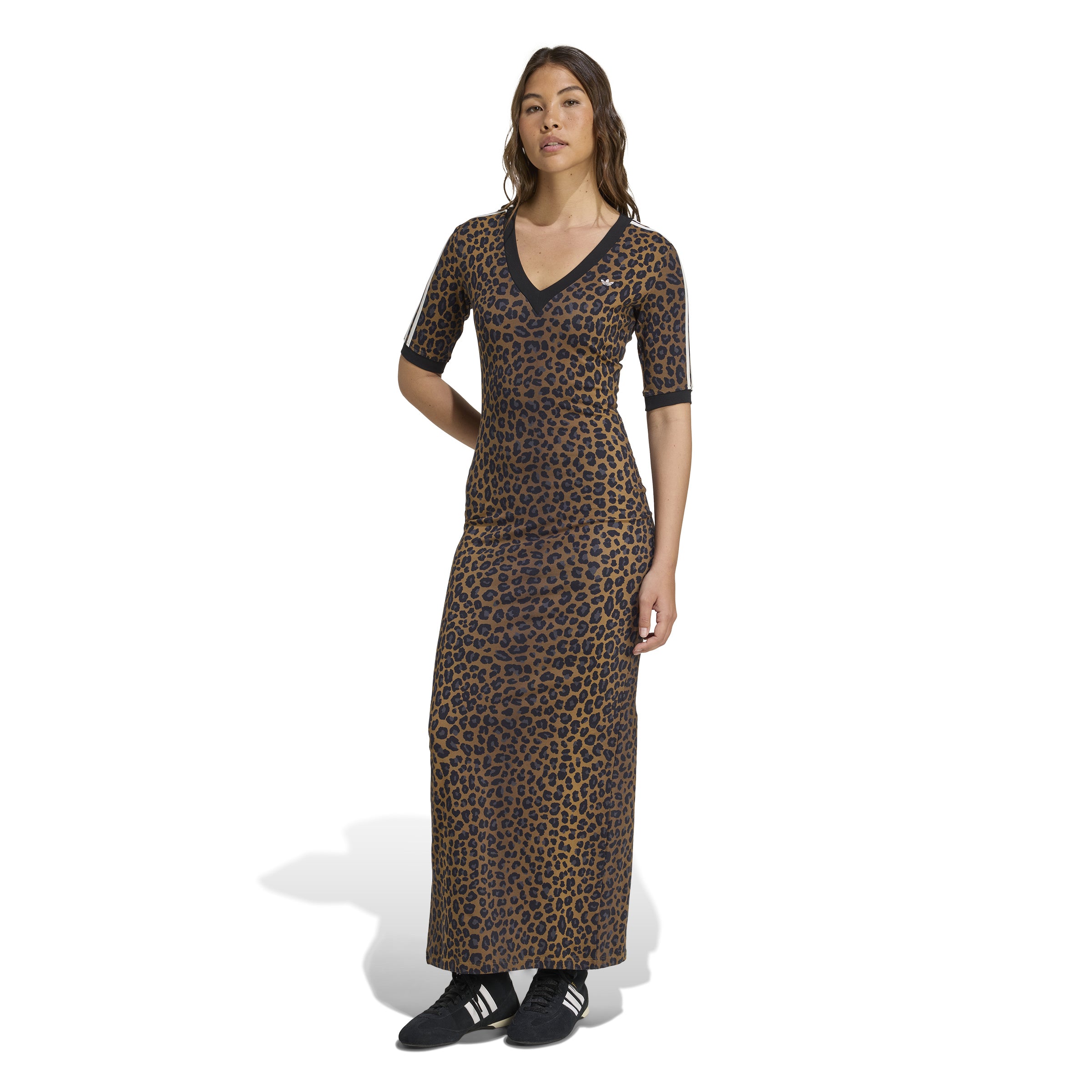 Multicolor Leopard V-Neck Maxi Dress