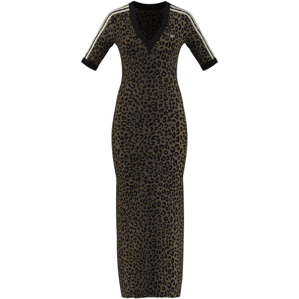 Multicolor Leopard V-Neck Maxi Dress