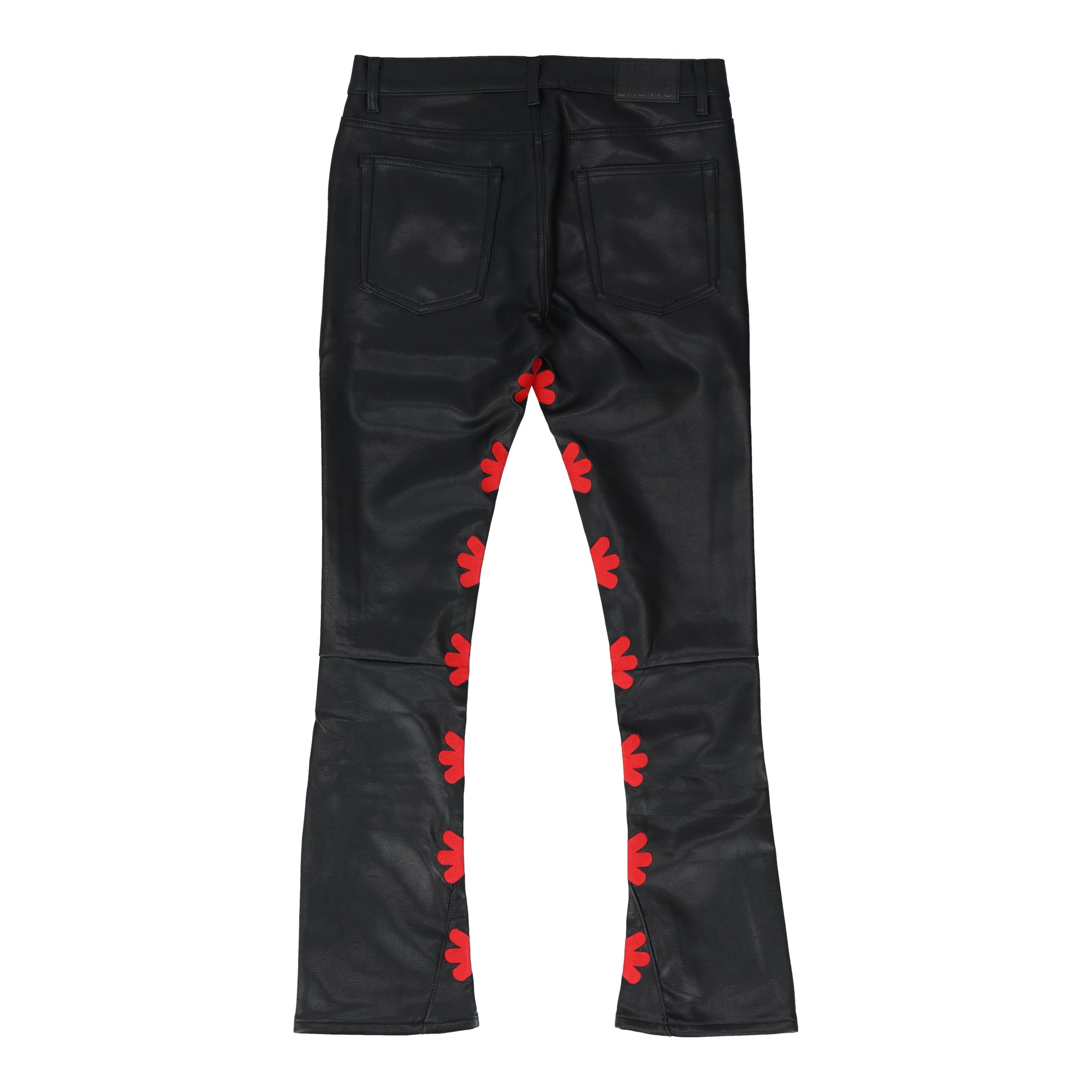 Leather Black Red Pant