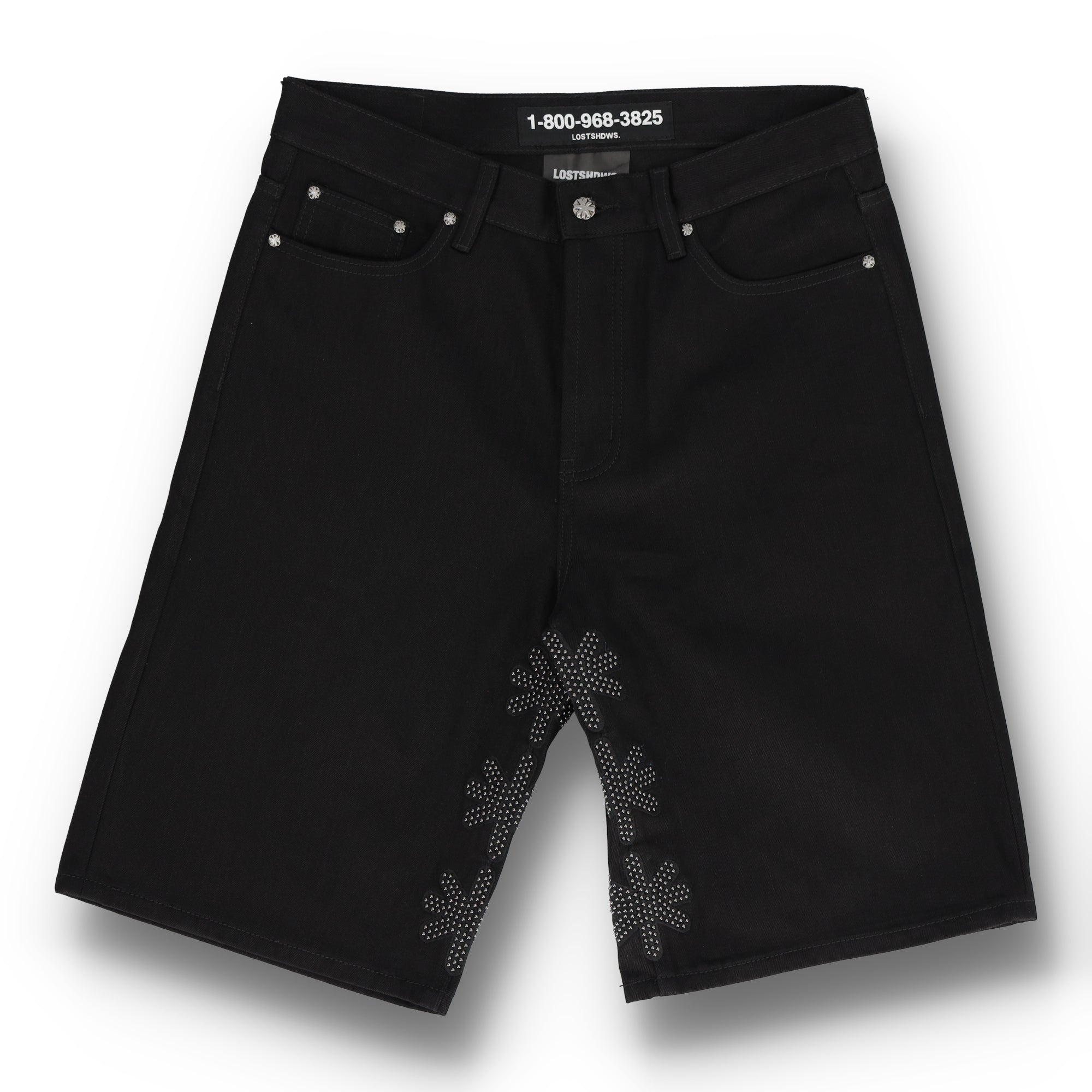 Studded Denim Shorts