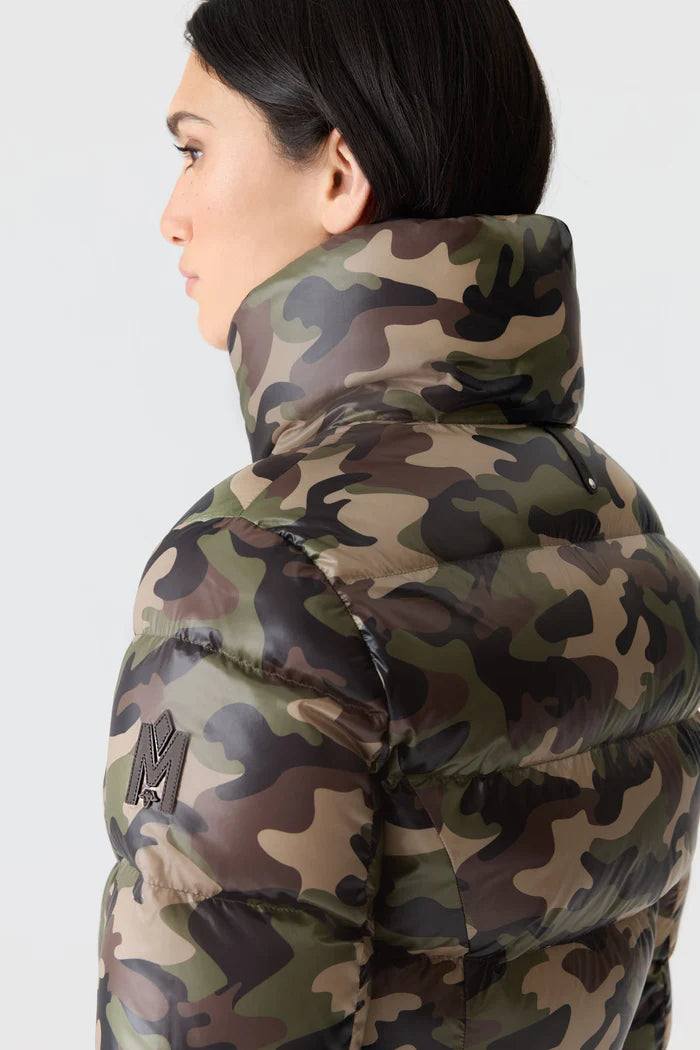 Down Green Camouflage Print Jacket