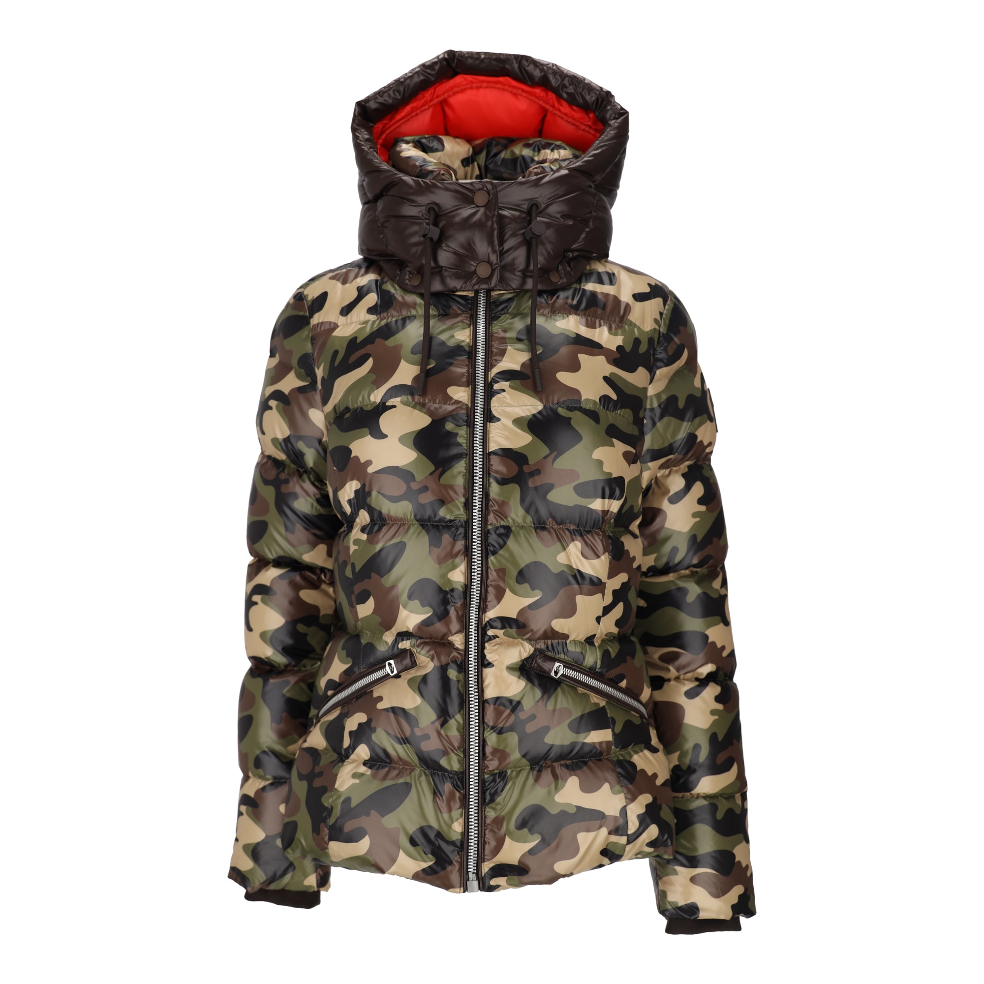 Down Green Camouflage Print Jacket