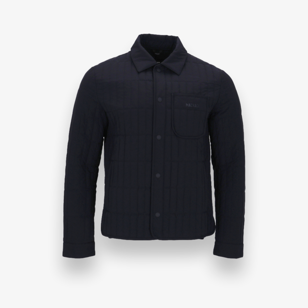 MATEO Vertical Quilted Jacket with Spread Collar