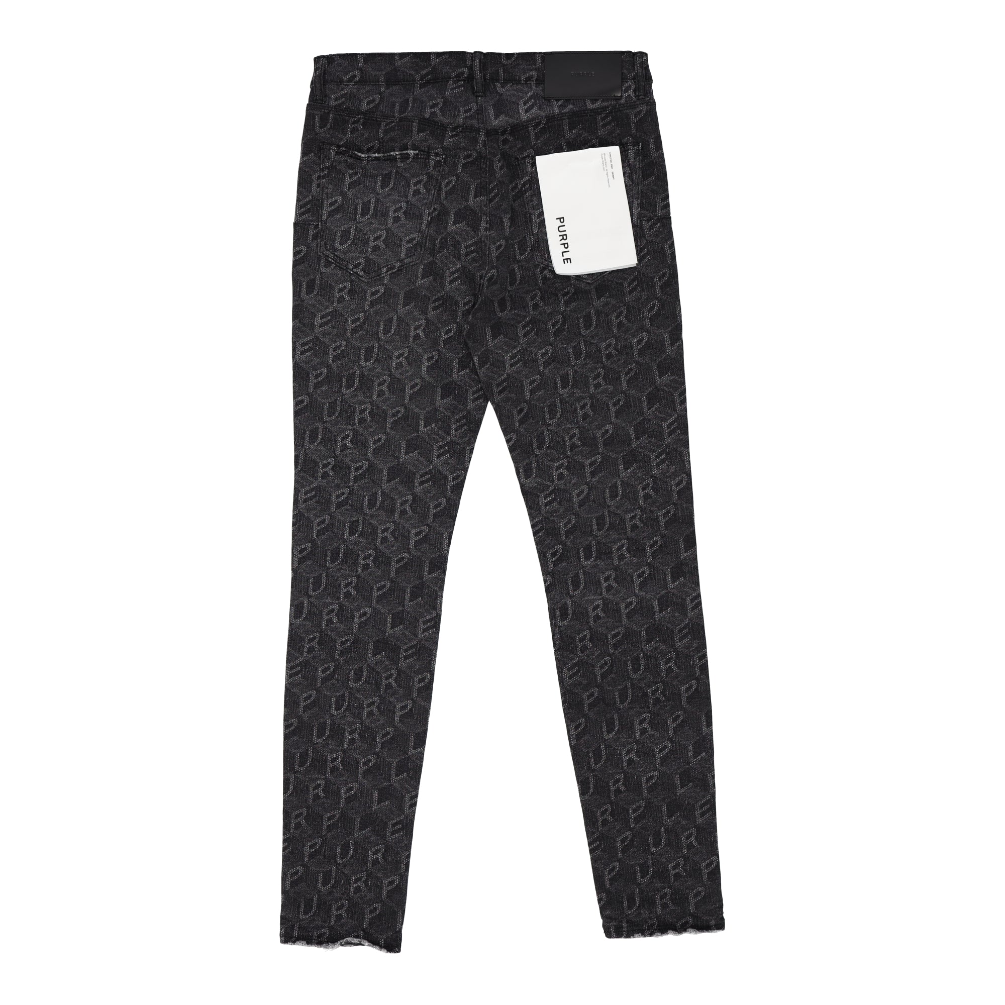 Skinny Printed Monogram Black Denim Jean