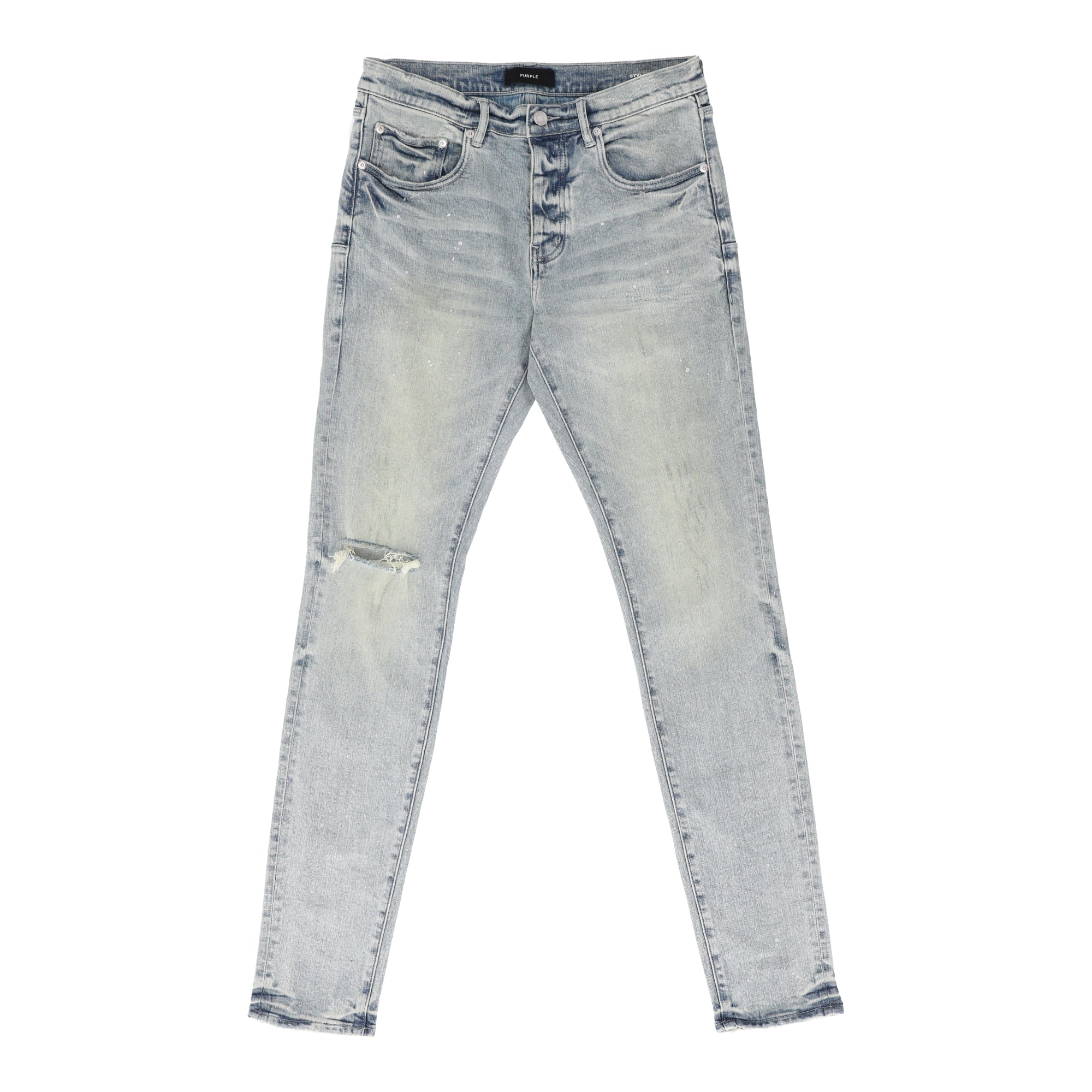 Worn Light Indigo Reflective Blue Jeans