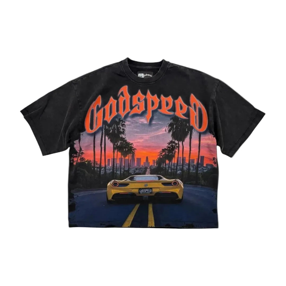 Sunset Blvd Tee Grey Wash