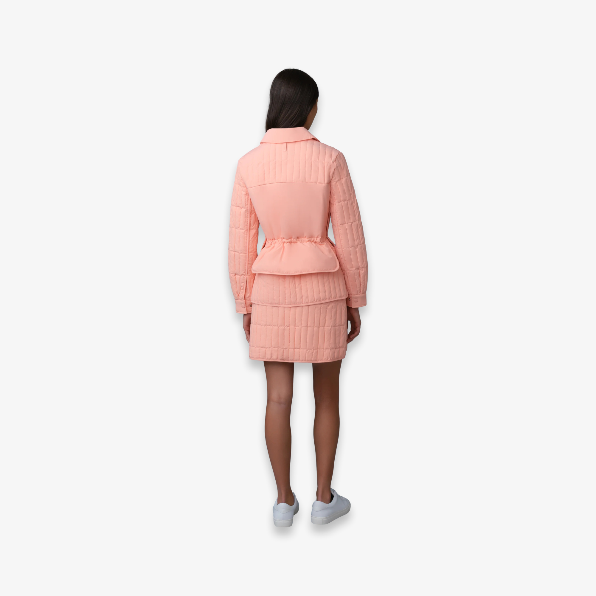SIAN Vertical Quilted Jacket with Spread Collar