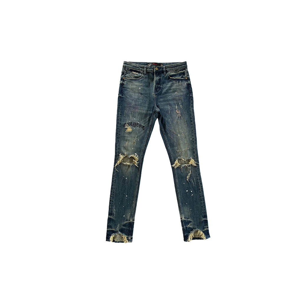 Brooklyn Distressed Splatter Jean