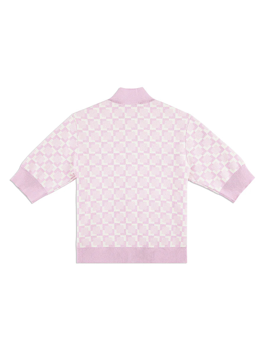 Leila Short Sleeve Track Jacket- Pale Mauve