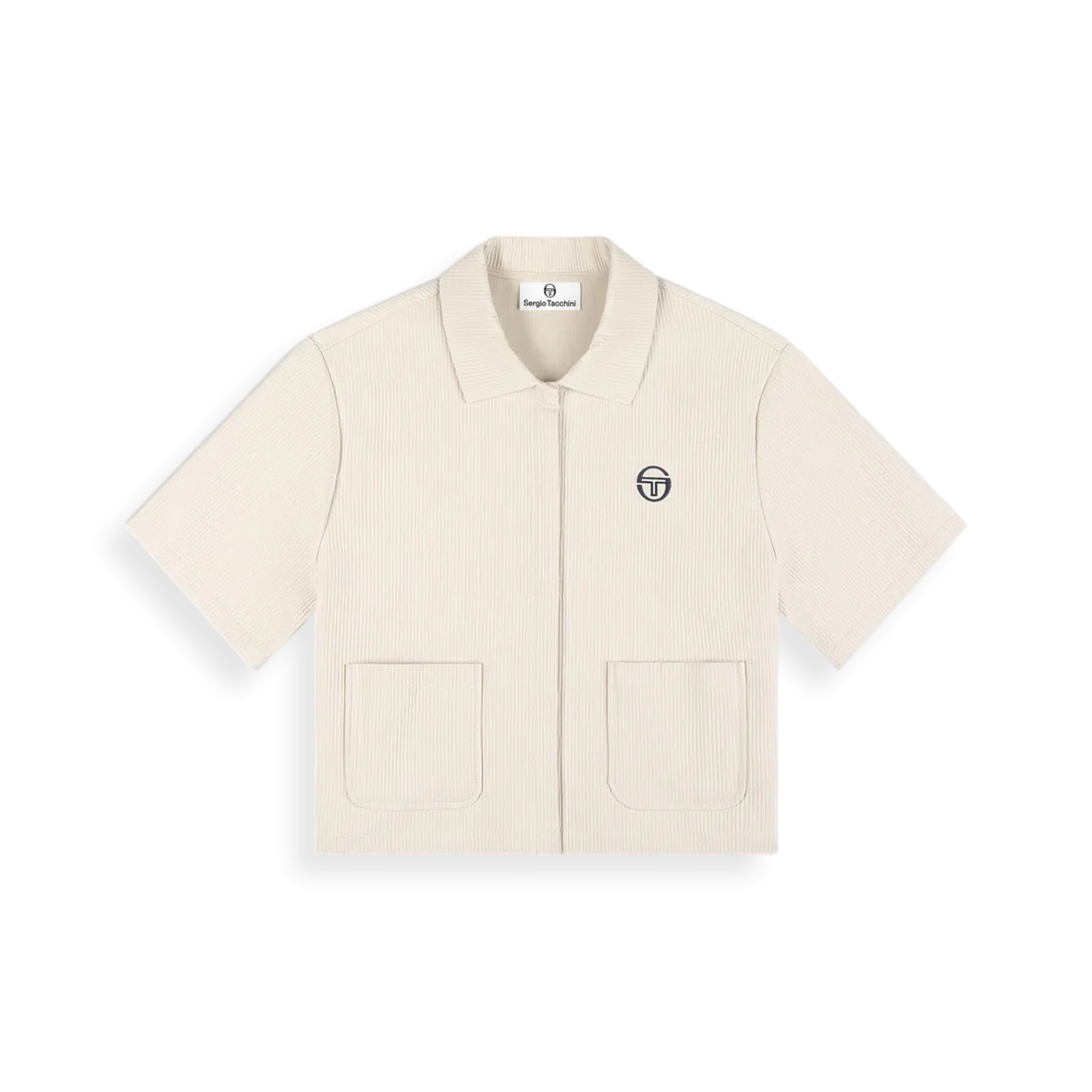 Mia Cropped Shirt- Fog