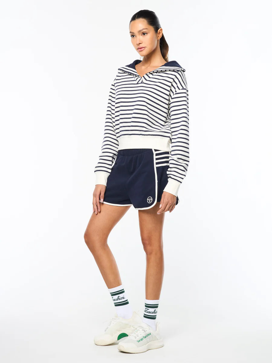 Marina Sailor Collar Sweatshirt- Gardenia