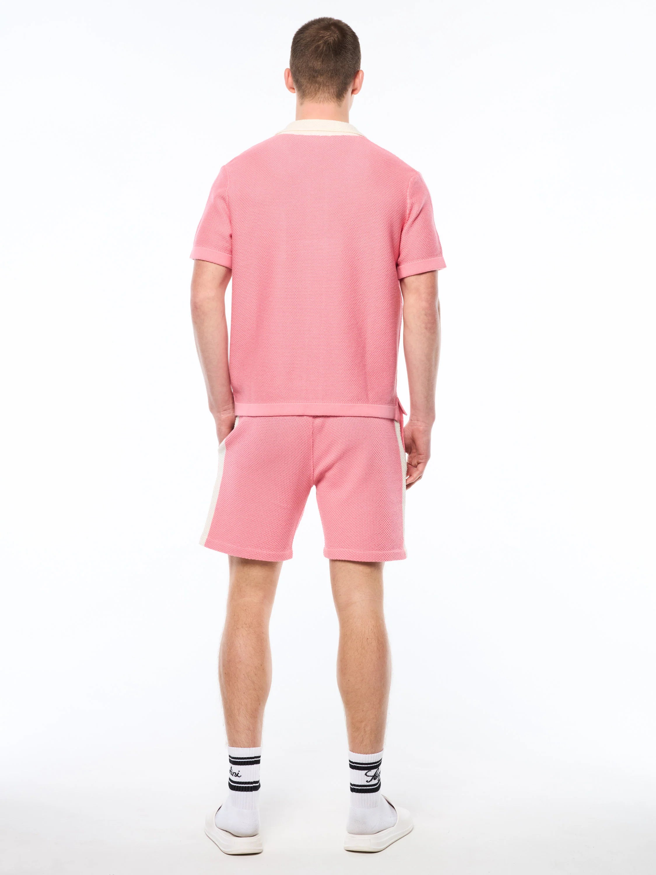 Fratelli Crochet Cabana Polo-Geranium Pink