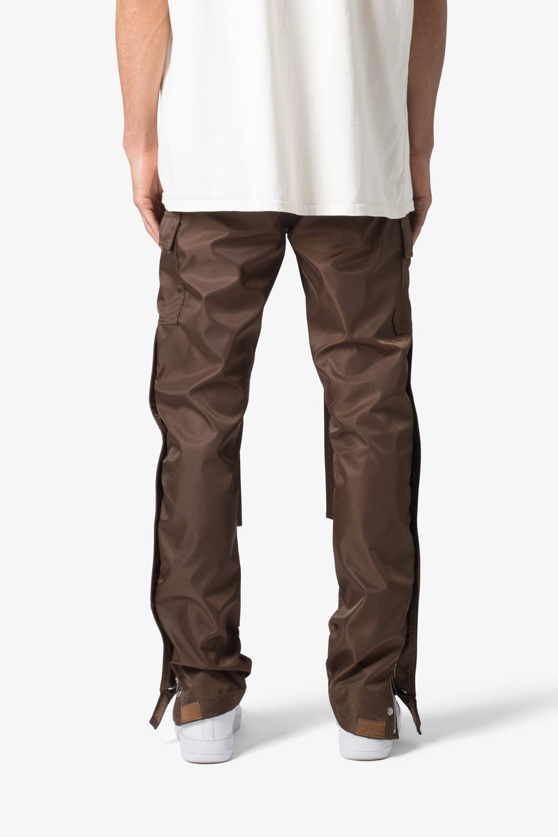 MNML-Snap Zipper II Cargo Pants-Brown