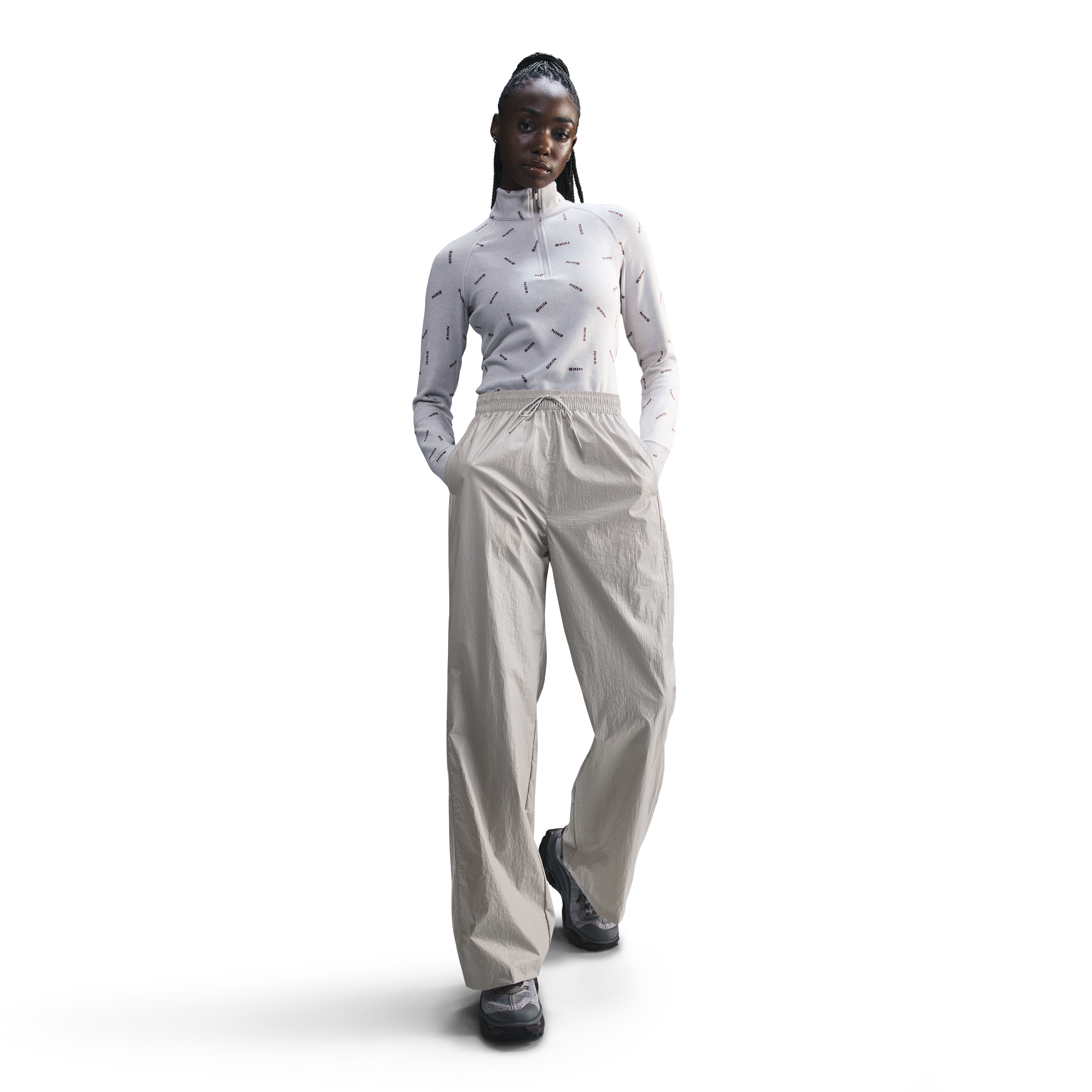 Windrunner Woven High-Waisted Open-Hem Pants