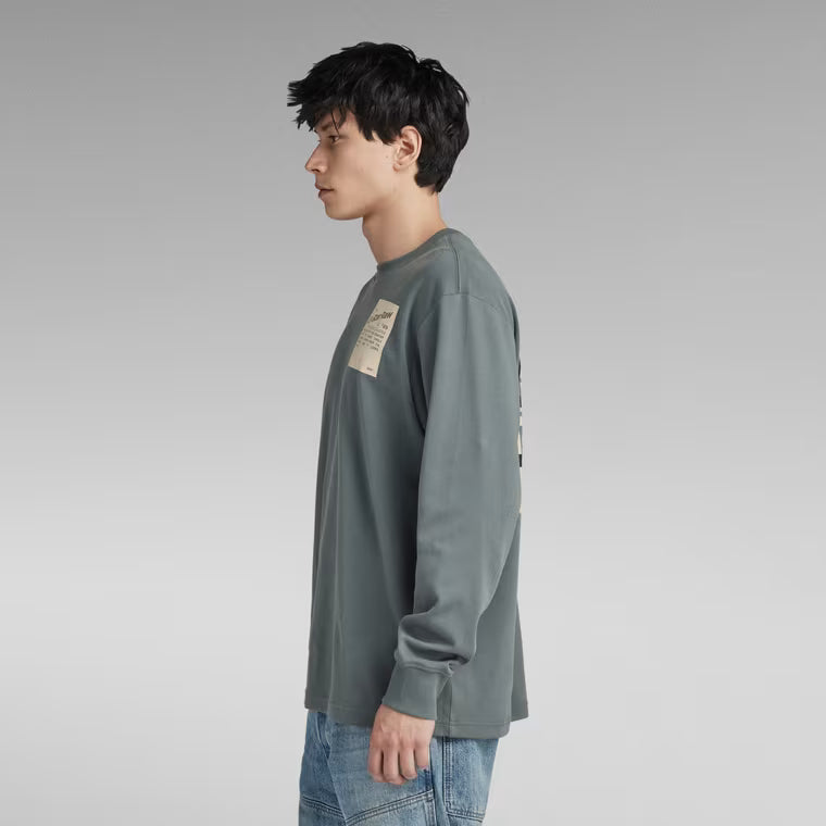 Tile Back Graphic Loose LS T-Shirt