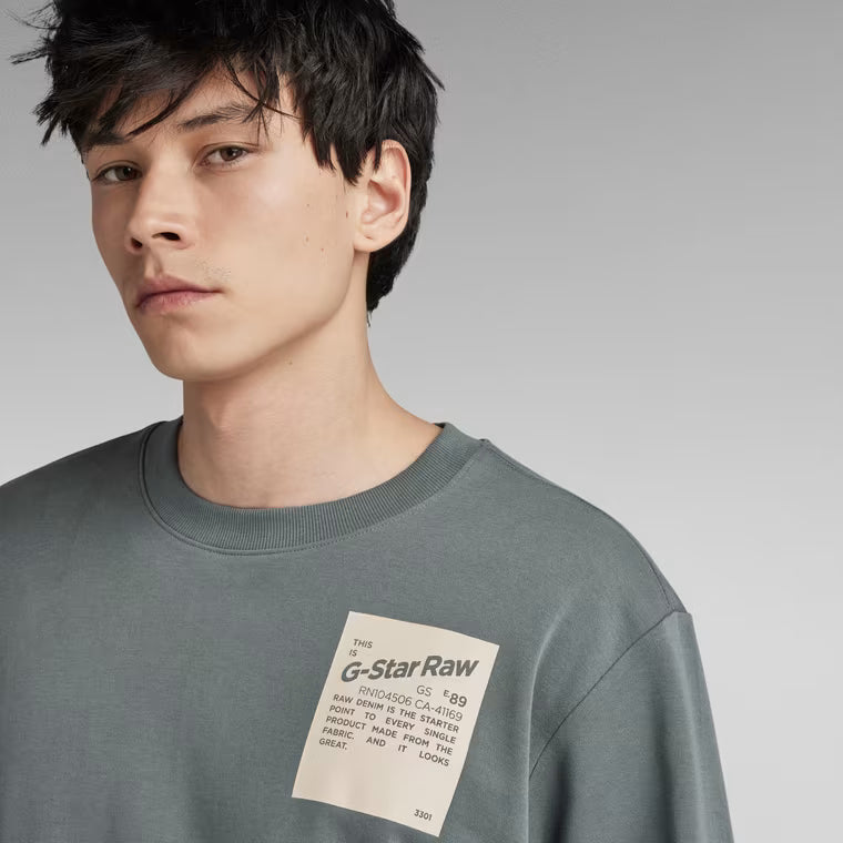 Tile Back Graphic Loose LS T-Shirt