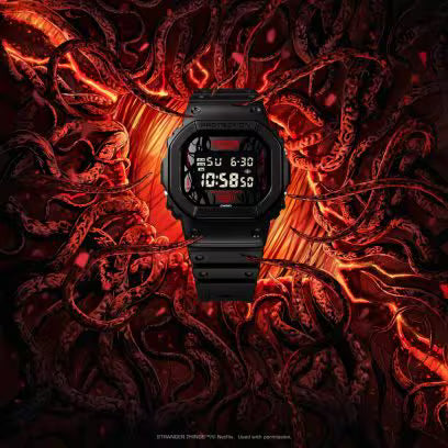 G-Shock x Stranger Things Black & Red Digital Watch DW5600STT-1