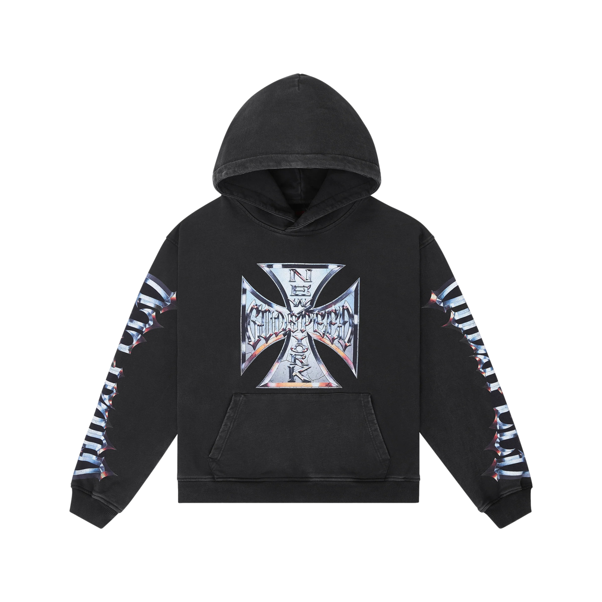Chrome Motto Black Wash Ny Boom Hoodie