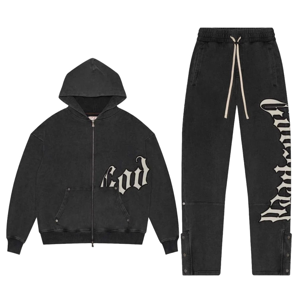 Og Logo V2 Black Washed Boom Sweatsuit