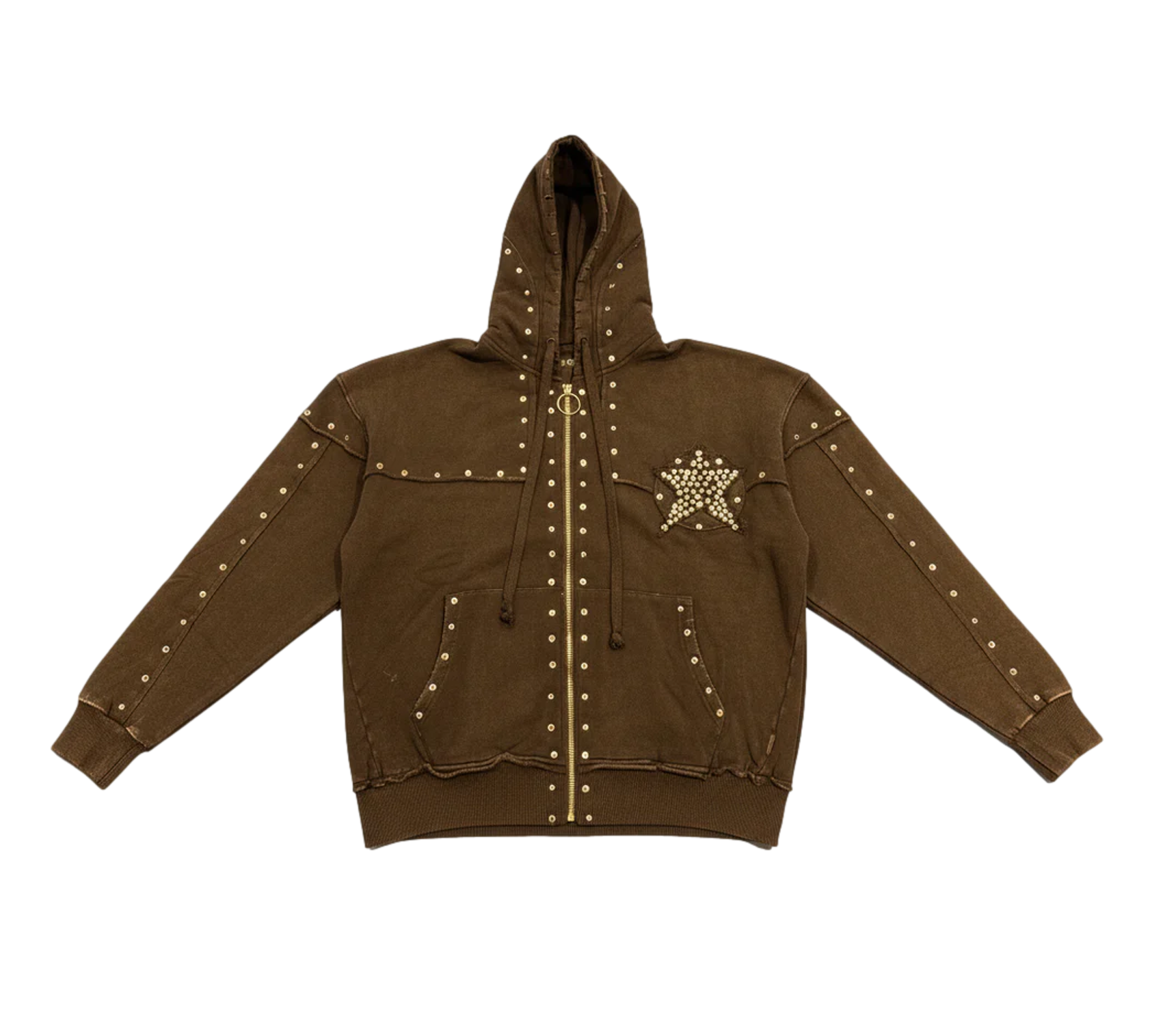 Stones Crystal Studded Full Zip Hoodie
