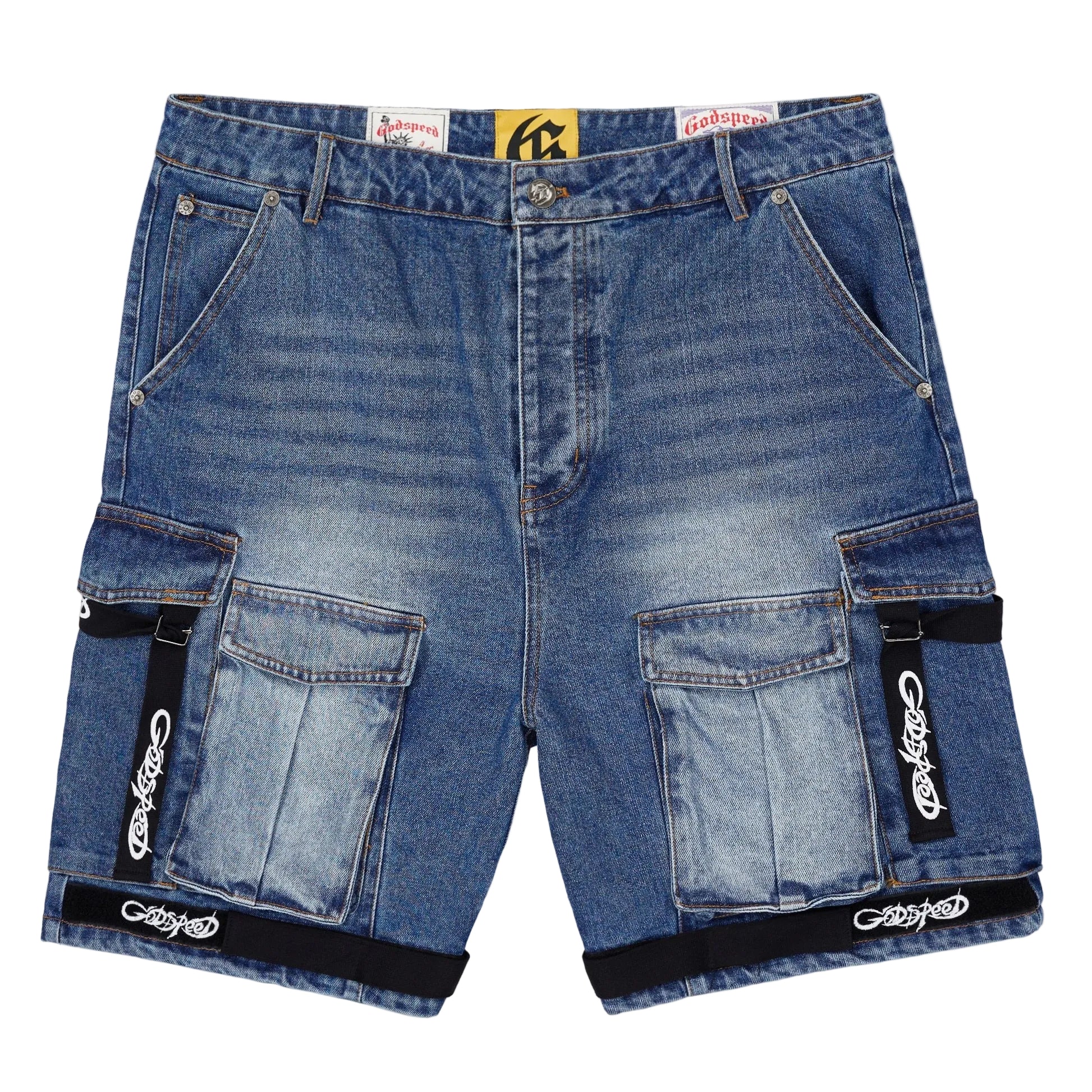 Utility Denim Blue Shorts