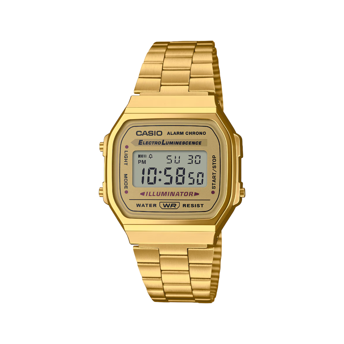 Digital Retro Vintage Gold Watch A168WG-9