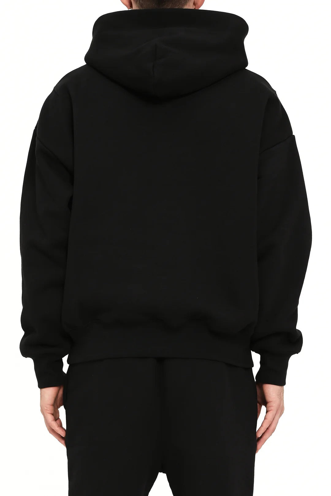 Heavyweight Fleece Po Black Pullover Hoodie