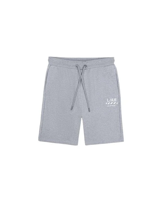 Men's Black Diag Open Hem Fleece Short "Heather"