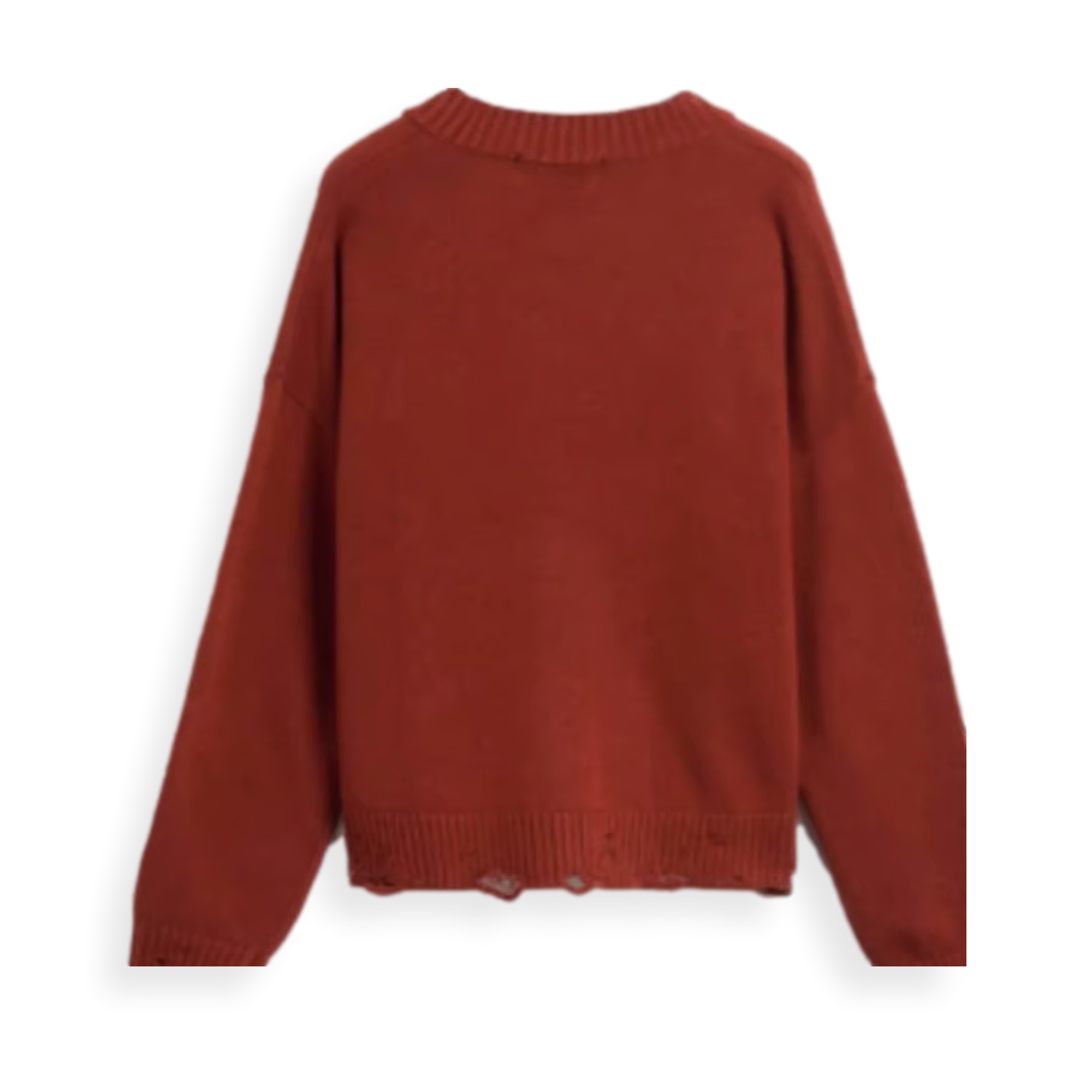 Jordan Distressed Knit Dune Red Cardigan