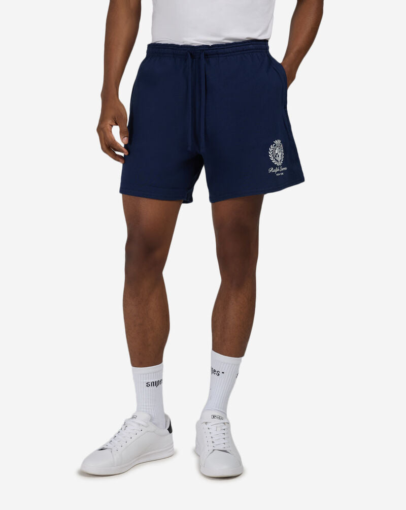 Relaxed Fit Jersey Graphic Navy Shorts
