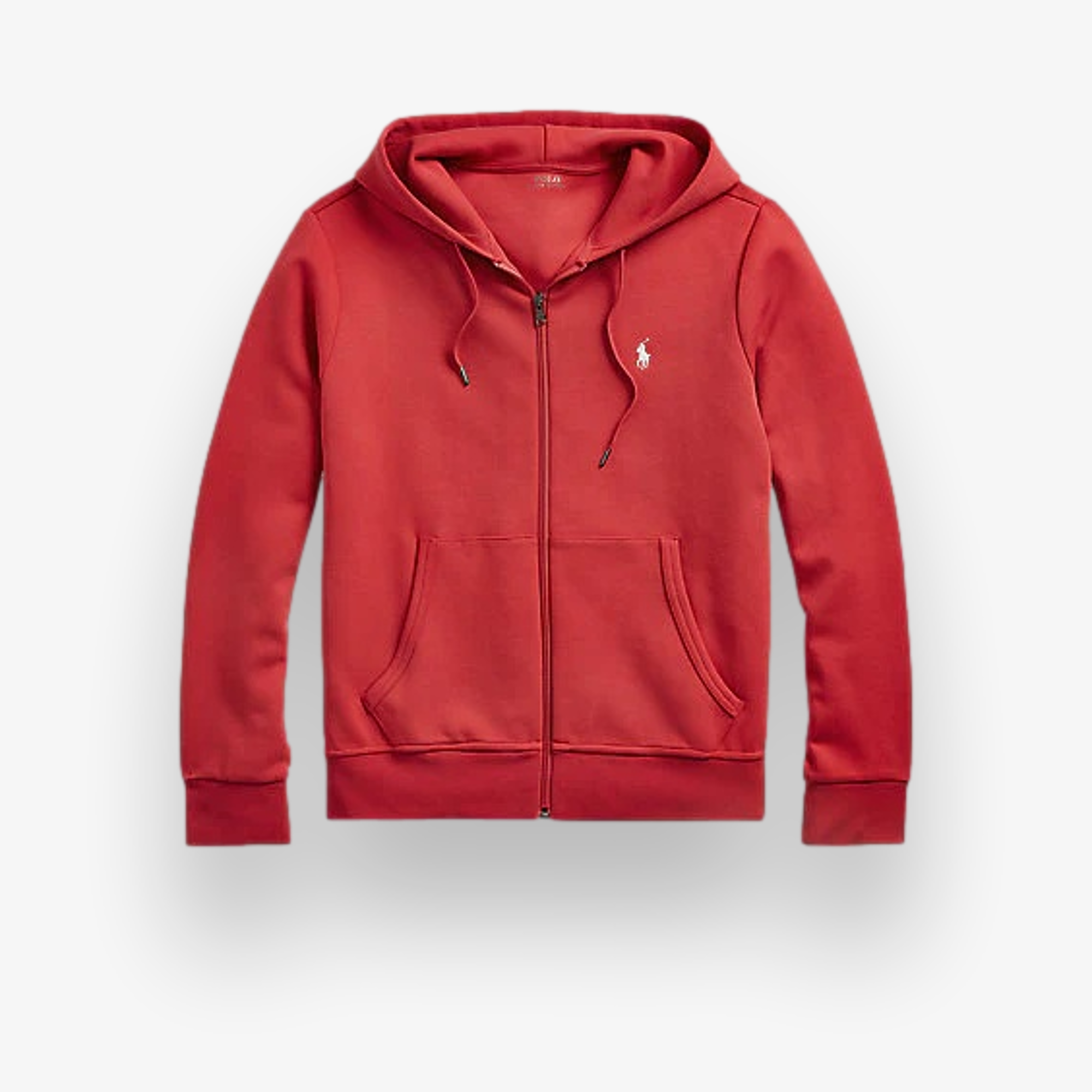 Red polo double knit hoodie hotsell