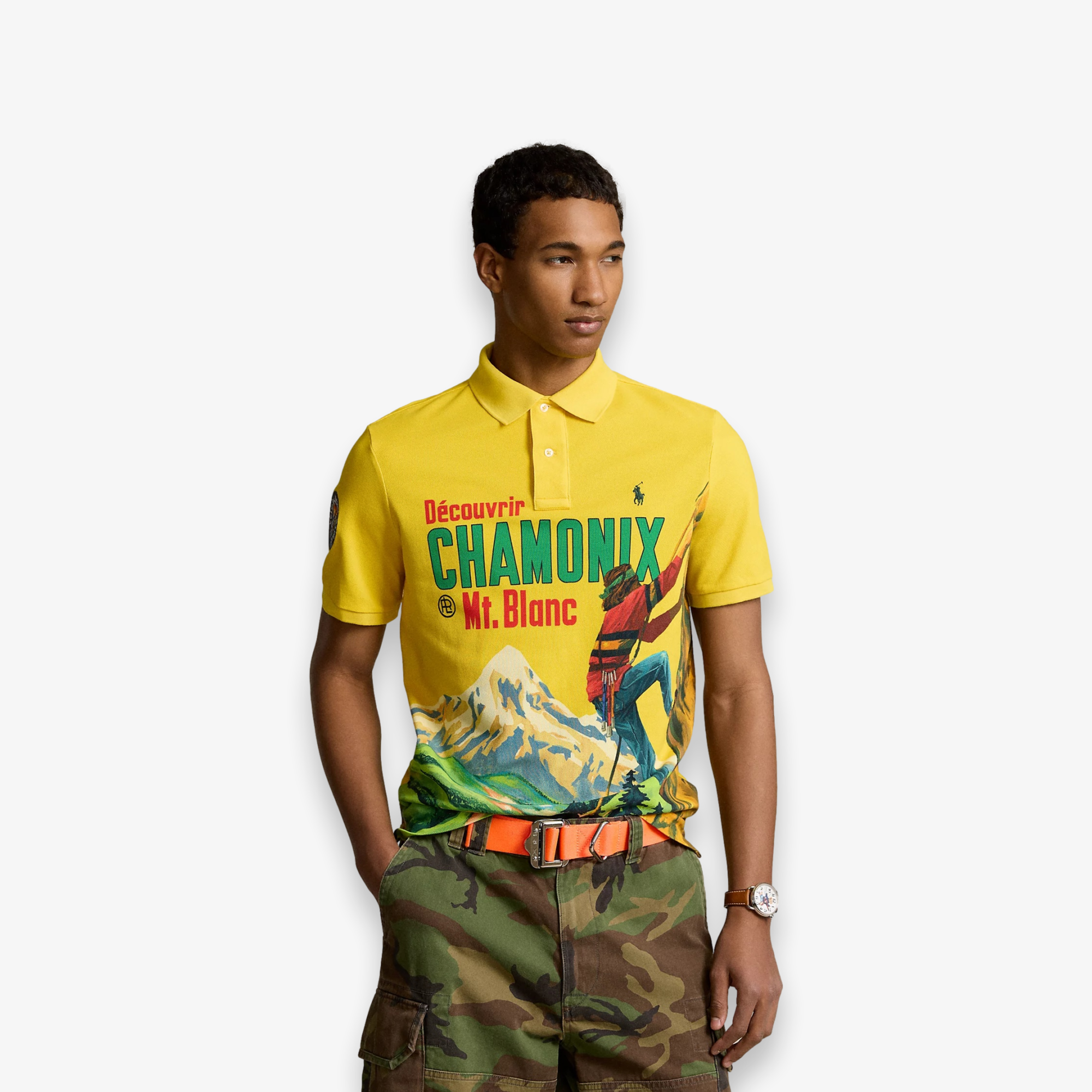 Classic Fit Mesh Graphic Polo Shirt