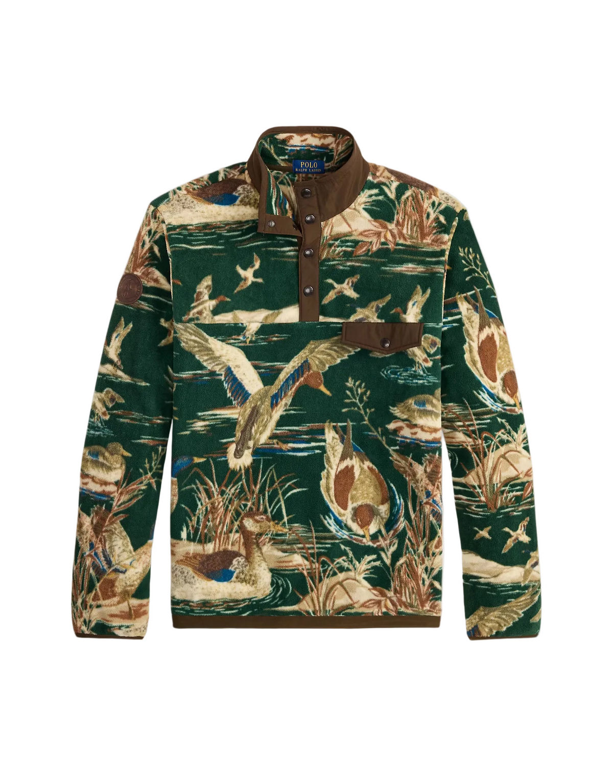 Duck-Print Brushed Fleece Pullover