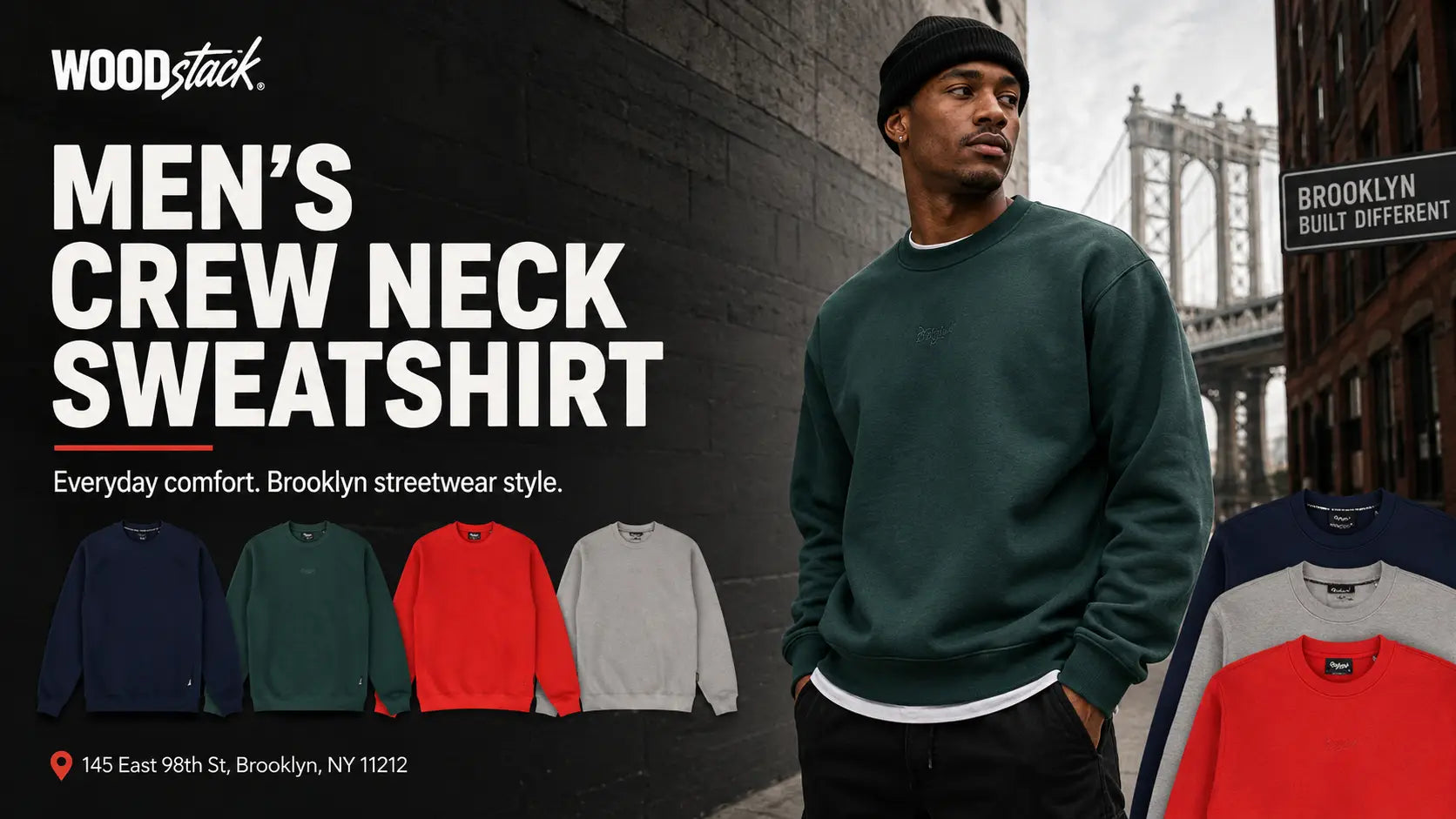 Men's Crew Neck Sweatshirt: A Streetwear Essential for Everyday Brooklyn Style