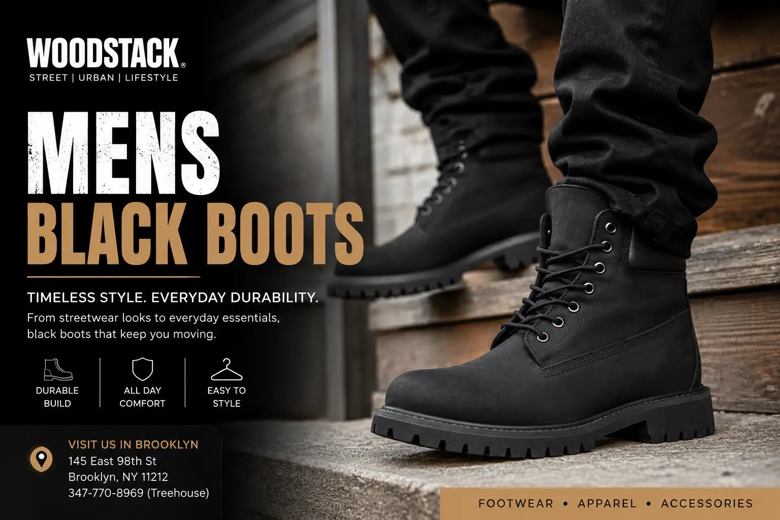 Mens Black Boots: A Brooklyn Style Essential for Everyday Wear