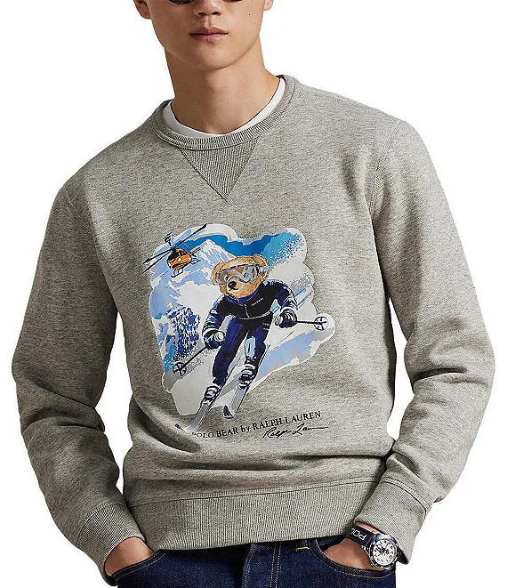 Polo Bear Fleece Gray Sweatshirt