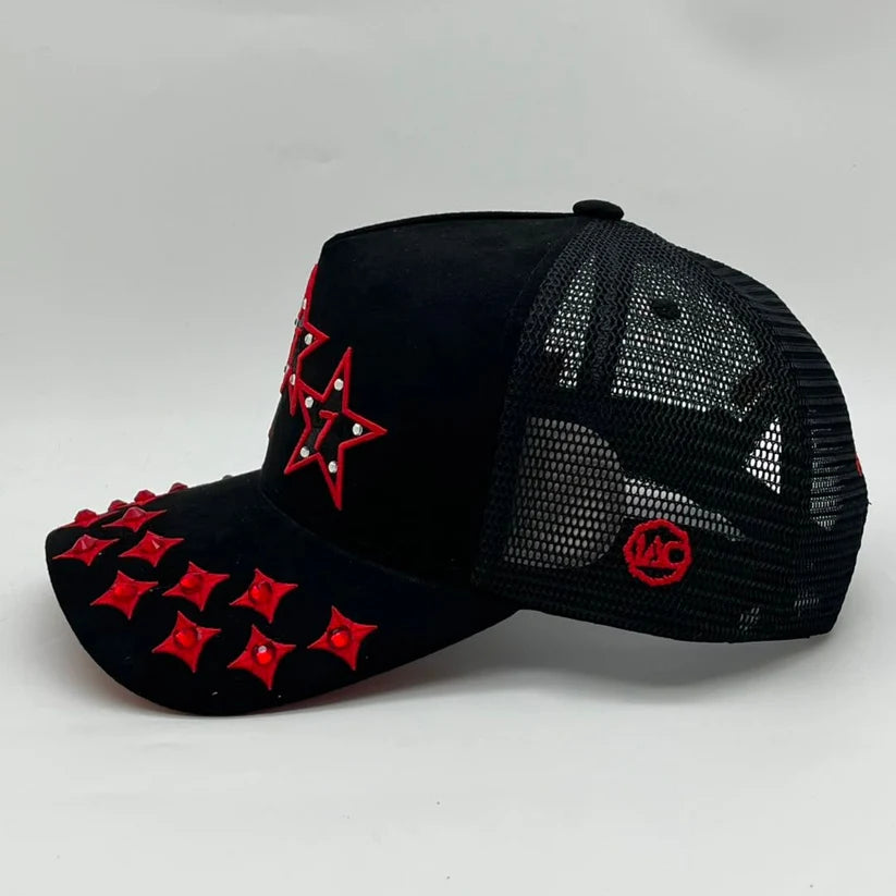 HUDSON V3 DIAMOND 777 SUEDE TRUCKER BLACK RED
