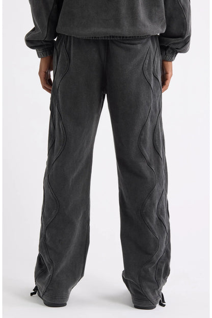 Wavy Seam Training Pant-Black
