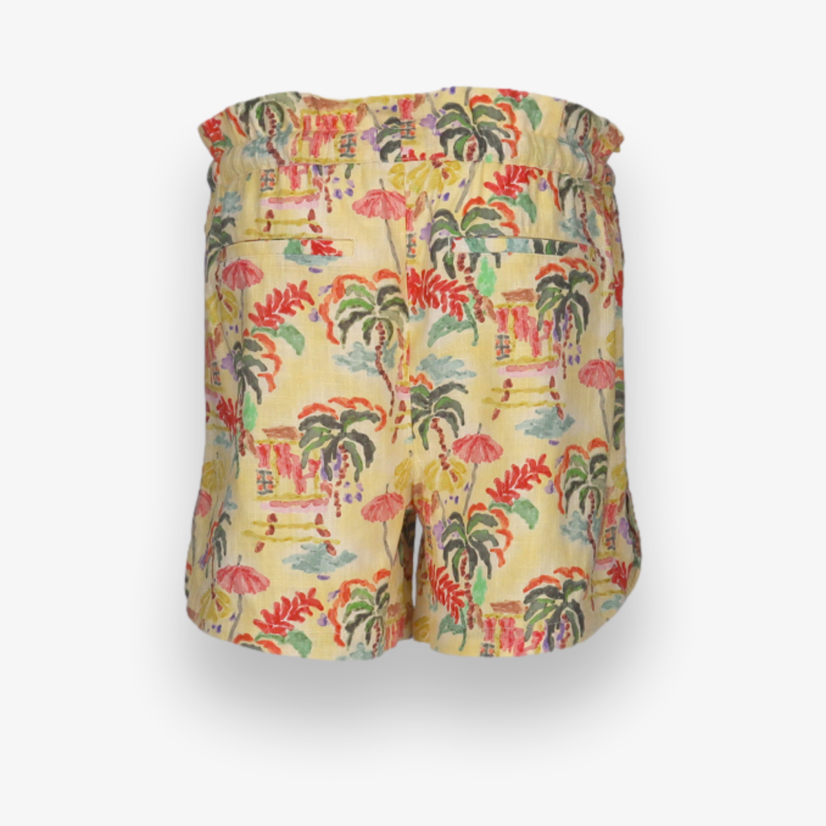 Allover Printed Linen Shorts