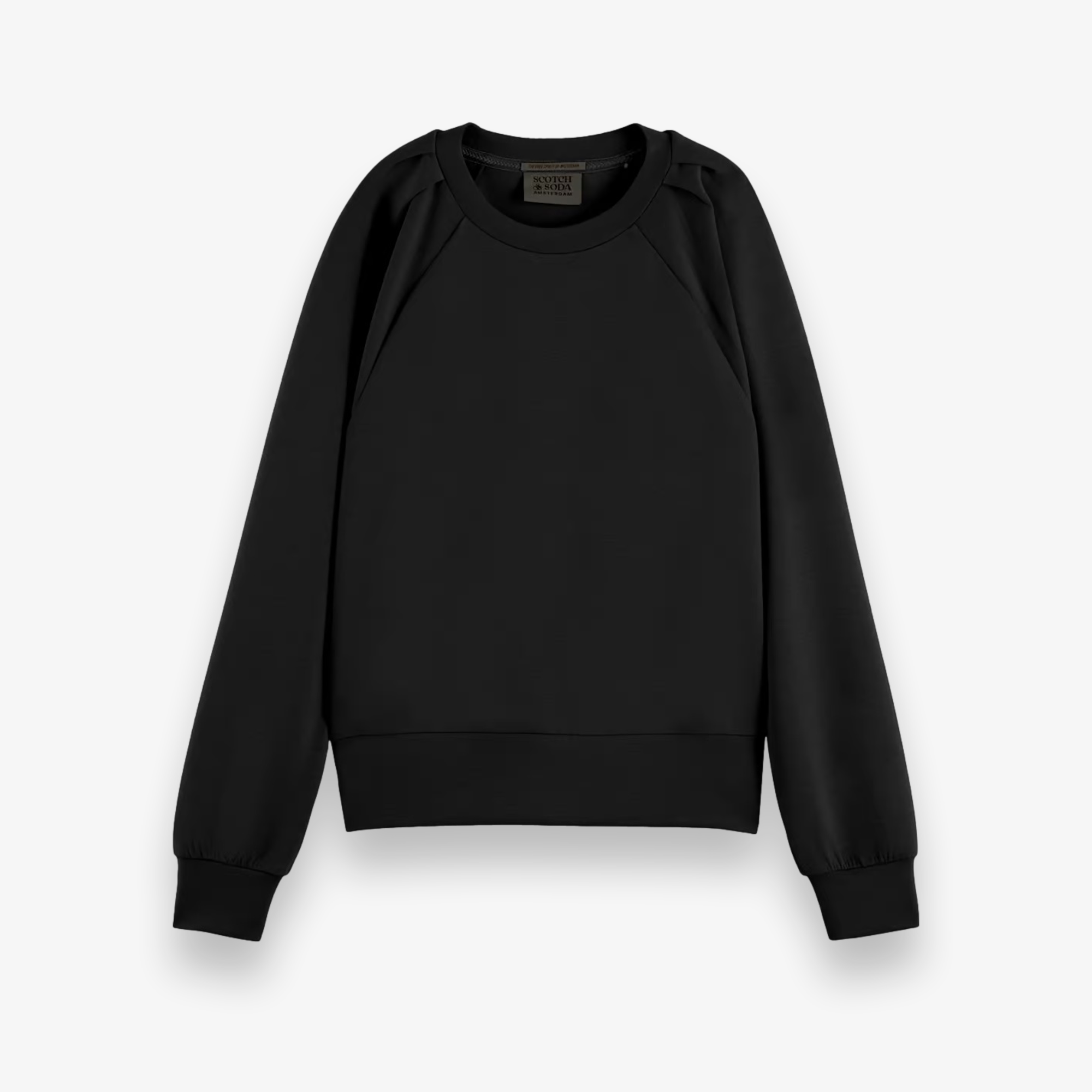 Pleated Shoulder Crewneck Sweatshirt