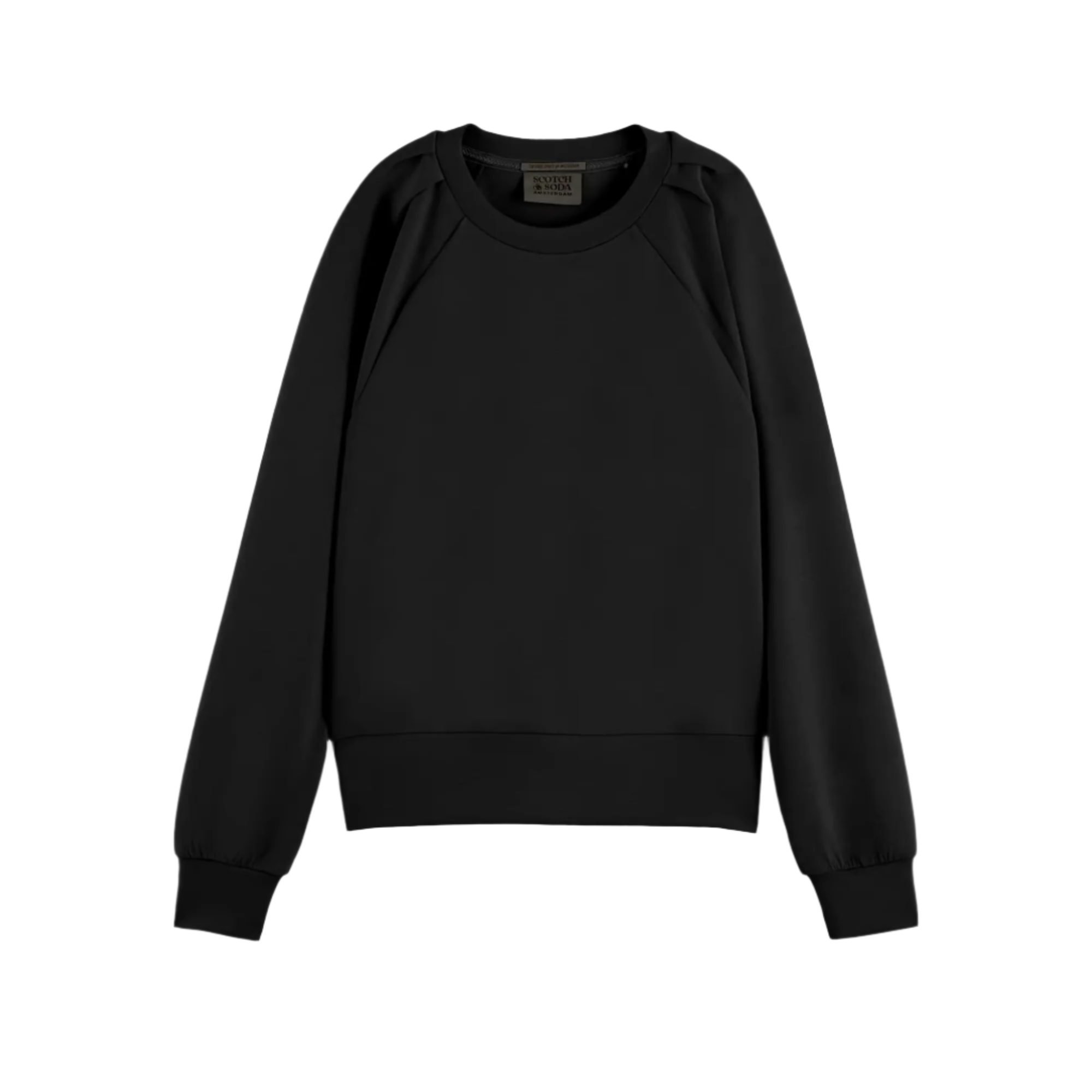 Pleated Shoulder Crewneck Sweatshirt
